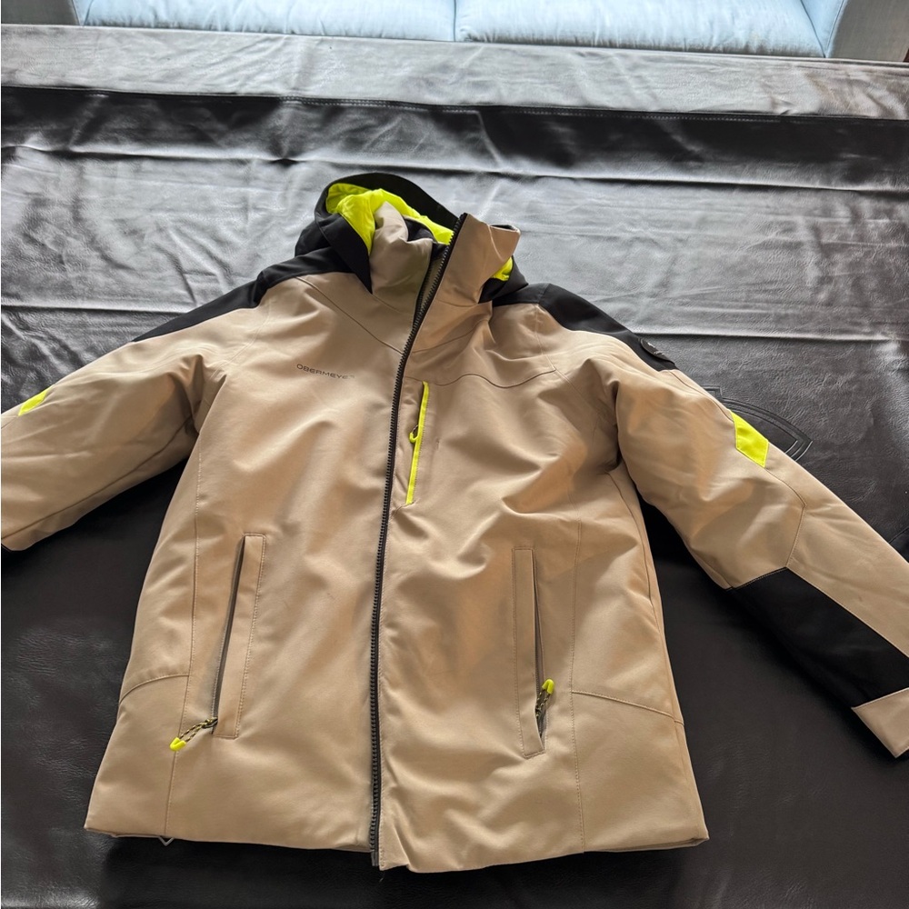 Obermeyer Kids Tan Jacket and Black Snow-pants SET size L 14-16